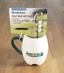 Brookstone Golf Ceramic Mug Gift Set Club Iron Pen & 3 Mini Balls 2025. Fixed Price $22.00.