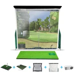 Optishot Golf Box Home Simulator W/real Ball Launch Pad Hitting Matt++. Fixed Price $1499.00.