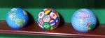 Complete Set Of 3 Rare Vintage Enjoylife World Globes Flags Cup Golf Balls. Fixed Price $19.95.