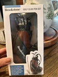 Brookstone Golf Club Pen Set With Bag Holder & Mini Balls. Fixed Price $7.60.