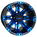 Wheel Black W/ Blue Center Cap, 10X7 ET-25 Golf Carts; TIR-RX160-BBL. Fixed Price $100.80.