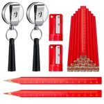 Honoson 24 Pieces Carpenter Pencils 7 Inches Octagonal Red And Black Refill. Fixed Price $19.94.