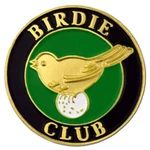 Pinmart's Birdie Club Golfing Enamel Lapel. Fixed Price $7.99.