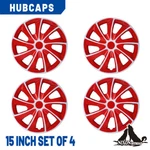 15" 4 Pack Wheel Covers Snap On White&red Lacquer Hub Cap For Truck R15 Tire Abs. Fixed Price $45.99.