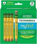 Ticonderoga My First Short Triangular Wood-cased Pencils, 2 Hb Soft With Erasers. Fixed Price $14.00.