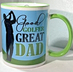 Ganz Coffee Mug Ceramic Cup Good Golfer Great Dad Theme. Fixed Price $14.35.
