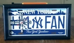Vintage Mlb New York Yankees 12X6" Metal #1 Fan License Plate Clock. Fixed Price $30.00.