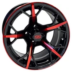Wheel Gloss Black With Red, 14X7 ET-25 Golf Carts; TIR-RX400-BR. Fixed Price $142.80.