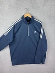 Adidas Golf Pullover Mens Xl Blue 1/4 Zip Long Sleeve Raglan Stripes Top Shaket. Fixed Price $15.33.