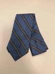 Masters Augusta National 100% Silk Blue Silver Black Striped Neck Tie Made Usa. Fixed Price $150.00.