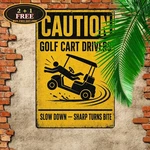 Funny Golf Cart Driver Precaution Tin Sign Retro Country Club Course Decor. Fixed Price $10.99.