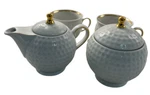 Golf Ball Tea Set Sugar Creamer And 2 Cups Moritz Zdekauer Porcelain Vintage. Fixed Price $32.99.