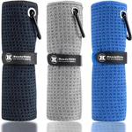 Handy Picks Microfiber Golf Towel (16" X 16") With 16", Black/grey/blue. Fixed Price $20.41.