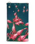 Tooloud Bright Pink Painted Flamingos Micro Terry Gromet 15" X 22", White. Fixed Price $29.99.