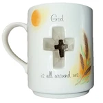 Vintage Papel See-through Mug Porcelain Christian Cross Japan. Fixed Price $13.93.