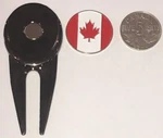 Canada Flag Divot Repair Tool & Ball Marker Set Maple Leaf W/canadian 5C Coin. Fixed Price $6.95.