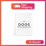 Moonlight Makers, Dogs Because People Suck - Funny Dish Towel With Cross Stitch. Fixed Price $22.37.