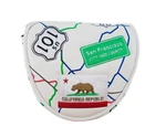 New Prg California "road Map" White Magnetic Golf Mallet Putter Headcover. Fixed Price $34.95.