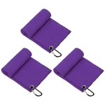 Yelarxi Golf Towels, With Clip Waffle Pattern Tri-fold Deep Plum. Fixed Price $27.99.