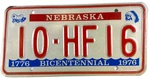 Vintage Nebraska 1976 Auto License Plate 10-HF 16 Platte Garage Wall Decor. Fixed Price $23.70.