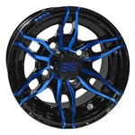 Red Hawk TIR-RX376-BBL Wheel Gloss Black With Blue, 10X7 ET-25 Golf Carts. Fixed Price $111.67.