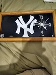 Vintage Mlb New York Yankees 12X6" Metal License Plate Clock. Fixed Price $12.99.
