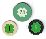 Very Rare Casino Poker Chips Crest &seal, Die Cut Inlaid With Clover Leaf Center. Fixed Price $19.50.