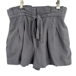Club Monaco Shorts Size 2 Charcoal Gray Paperbag Waist Lyocell Linen Tie Belt. Fixed Price $32.99.