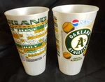 (gr-cups) Oakland Athletics Plastics Souvenir Beverage Set Of 2. Fixed Price $14.99.