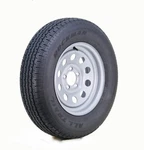 Trailer Tire Silver Mod Rim ST205/75R15 8-PLY 107M Lug On 4.5". Fixed Price $135.98.