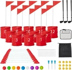 Portable 9-HOLE Bucket Golf Game Set For Backyard & Beach Fun Red. Fixed Price $90.99.