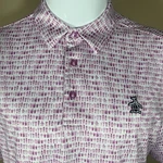 Original Penguin Golf Polo Shirt Mens Medium Pink Purple Barware Cocktail Print. Fixed Price $14.97.