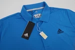 Adidas Golf Mens Large Blue Bold 3 Stripe Upf 50 Performance Polo Shirt New. Fixed Price $31.96.