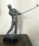 Vintage Silver Tone Golfer Sculpture Trophy Figurine Resin Statue 12. Fixed Price $129.95.
