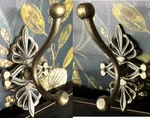 2; Vintage Brass Hooks Dual Solid Ball Ends Double For Towel, Hat, Coats. Fixed Price $28.39.