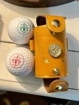 Fp Pelletteria Leather Golf & Tee Holder With Matching Logo Balls Nice. Fixed Price $24.50.