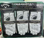 Callaway Golf Gloves Premium 3-PACK Cabretta Leather Extra / Large New Sealed. Fixed Price $29.99.