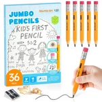 Shuttle Art Jumbo Pencils - 36 Pack Triangle Pre Sharpened 4.5 Inch, Yellow. Fixed Price $26.99.