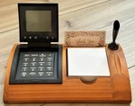 On . File Calendar/desk Set Clock Alarm World Time Memo Pad Pen. Fixed Price $12.00.