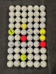 60 Bridgestone/kirkland Golf Balls (used) 5A/4A/3A Assorted Models. Fixed Price $11.00.
