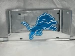 Detroit Lions Nfl Silver Acrylic Lasercut License Plate Wincraft. Fixed Price $35.00.