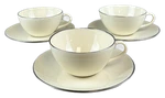 Lenox Olympia Platinum Cup And Saucer Coffee Mcm Coupe Shape X303P Usa Set. Fixed Price $22.50.