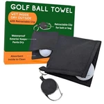 Waterproof Golf Ball Towel Wet Inside Dry Outside With Retractable Keychain. Fixed Price $22.64.