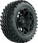 Gtw 14" Bravo Matte Black Golf Wheels On 23X10-14 Rogue All Terrain Tires (4). Fixed Price $857.99.