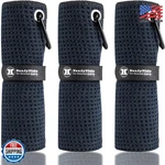 Handy Picks Microfiber Golf Towel 16X16 Black Waffle Pattern Carabiner Pack 3. Fixed Price $21.99.