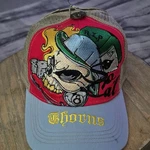 Thorns Skull Tattoo Graphic Trucker Hat Adjustable Mesh Back Red Blue. Fixed Price $22.99.