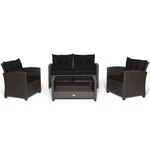Patiojoy Rattan 4PCS Cushioned Chair Coffee Table Classic Furniture Set. Fixed Price $356.99.