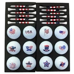 Lightahead Usgolfer Patriotic Balls Set Of 12 Unique Fun 1.68", White. Fixed Price $23.17.
