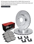 Front Brake Kit For 2009-2014 Honda Fit Drilled Slotted Rotors R1 Concept. Fixed Price $59.99.