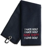 Hate Golf Nice Shot Love Embroidered Towel, Funny Large, RGT036. Fixed Price $26.99.